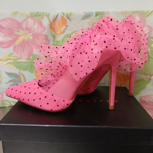 Azalea Wang AKIRA-Discreet Pink- Polka Dot Tulle Skirt - Picture 5 of 16